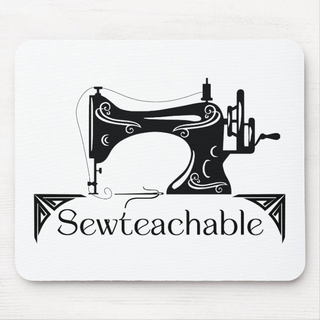 Sewteachable Vintage Sewing Machine Mouse Pad (Front)