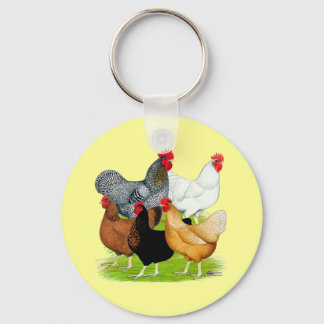 Sex-linked Chickens Quintet Key Ring