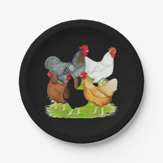 Sex-linked Chickens Quintet Paper Plate