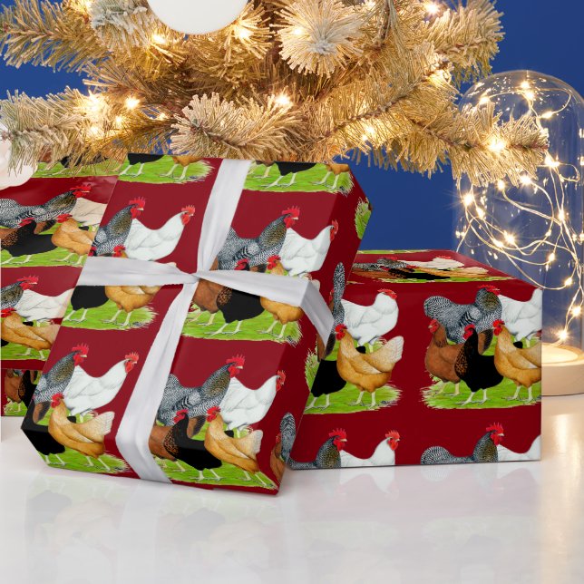 Sex-linked Chickens Quintet Wrapping Paper (Holidays)