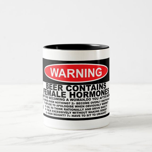 Sexist beer Two-Tone coffee mug (Center)