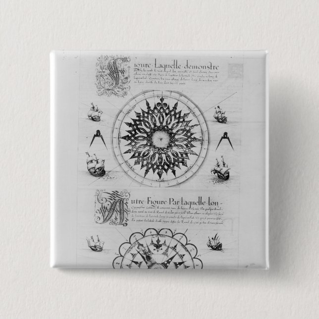 Sextant 15 Cm Square Badge (Front)