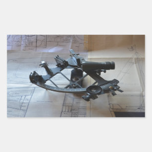 Sextant For Celestial Navigation Rectangular Sticker