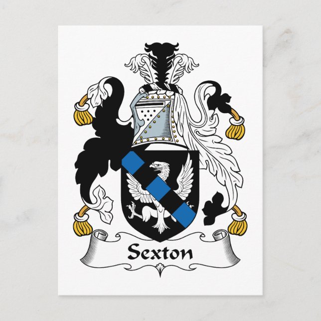 Sexton Family Crest Postcard (Front)