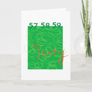 SEXTY Birthday Card GREEN