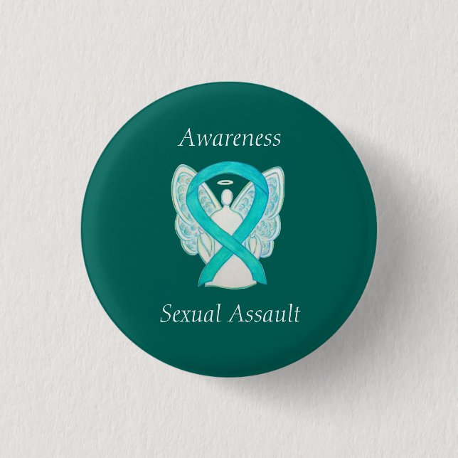 Sexual Assault Awareness Angel Ribbon Pin (Front)