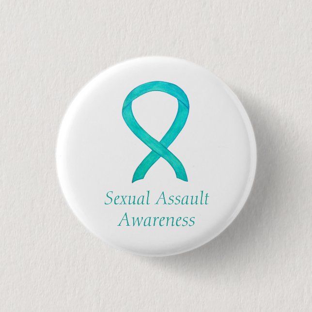 Sexual Assault Awareness Custom Ribbon Pin (Front)