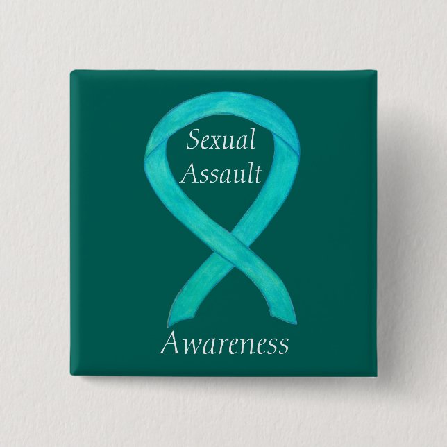 Sexual Assault Awareness Custom Ribbon Pin (Front)