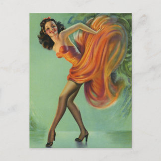 Sexy Dancer Vintage Pin Up Girl Postcard