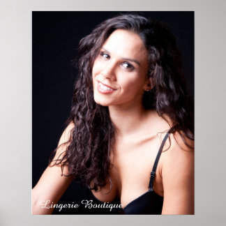 Sexy Female Model with Black Lingerie Poster