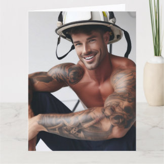 SEXY FIREFIGHTER HOT BIRTHDAY GREETING Card