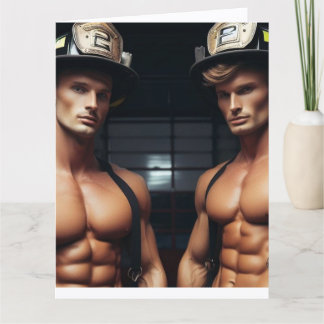 SEXY FIREFIGHTERS HOT BIRTHDAY GREETING Card