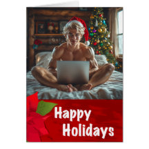 Sexy Gay Computer "Gigachad" Happy Holidays Card
