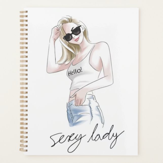 Sexy lady slogan with fashion girl planner (Front)