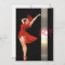 Sexy Pin Up,  Lady in Red, Birthday Invitation