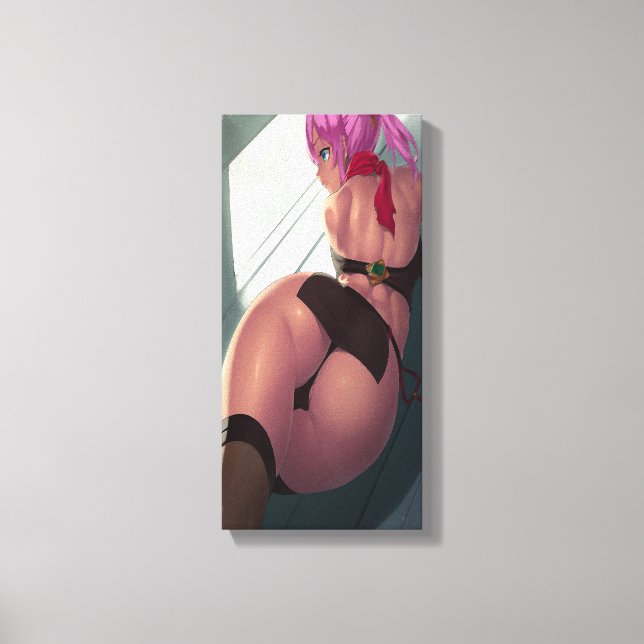 Sexy Pink haired Hentai Girl Canvas Print (Front)