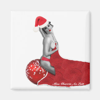 Sexy Pinup Girl Santa Magnet Funny Christmas Gift