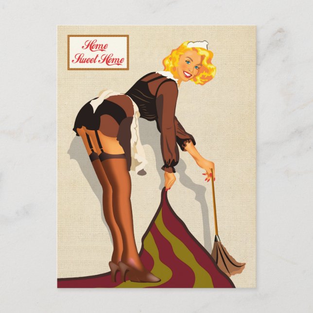 Sexy Pinup Maid Postcard (Front)