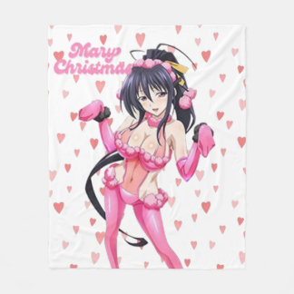 Sexy Santa Marry Cristmas Pink Heart Anime Diva Fleece Blanket