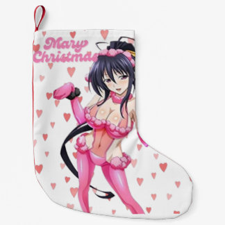 Sexy Santa Marry Cristmas Pink Heart Anime Diva Small Christmas Stocking