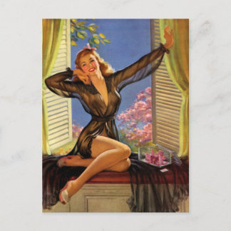 Sexy Vintage Pin Up Girl Postcard