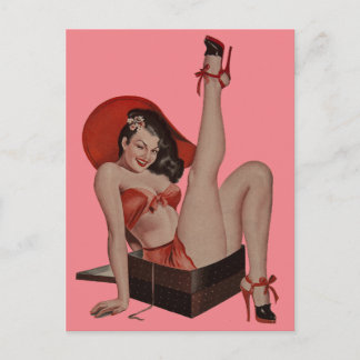 Sexy Vintage Pin Up Girl Postcard