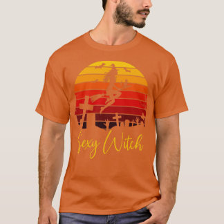 Sexy Witch Hot Girl Halloween Cute Retro Spooky Pa T-Shirt