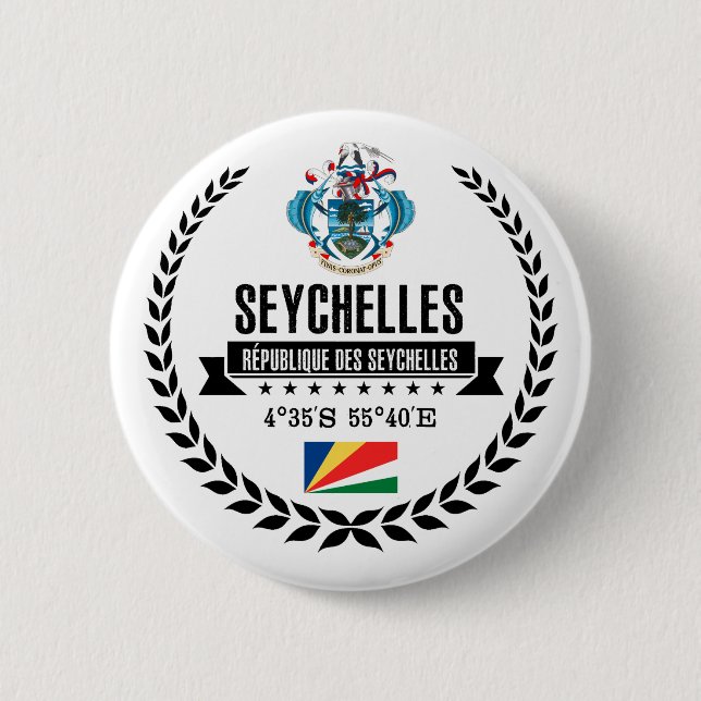 Seychelles 6 Cm Round Badge (Front)