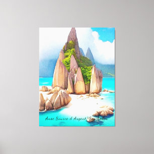 Seychelles Beach Art Ocean Lover Canvas Print