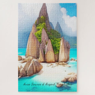 Seychelles Beach Art Ocean Lover Jigsaw Puzzle