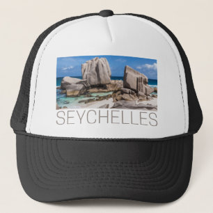 Seychelles beach on La Digue Trucker Hat