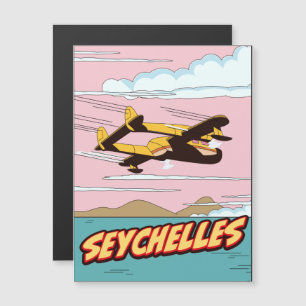 Seychelles Cartoon travel poster.