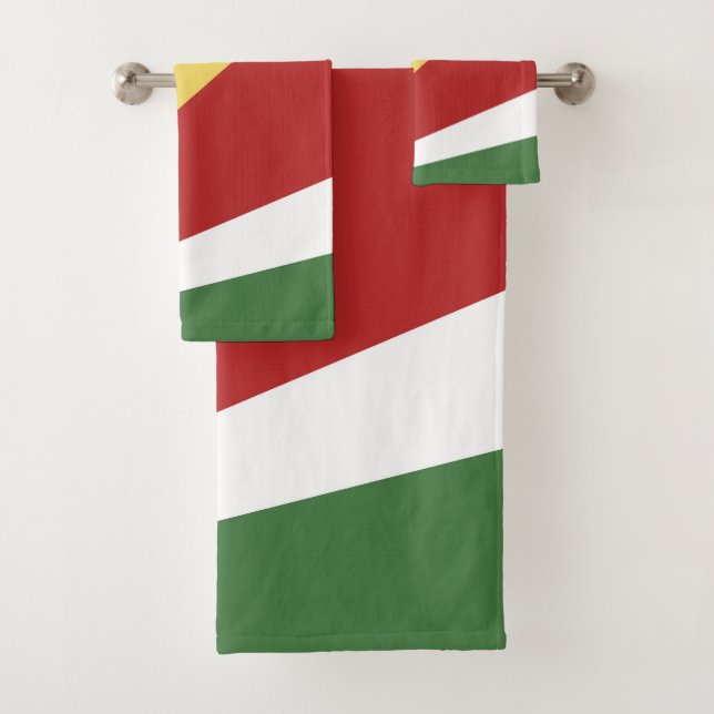 Seychelles flag bath towel set (Insitu)