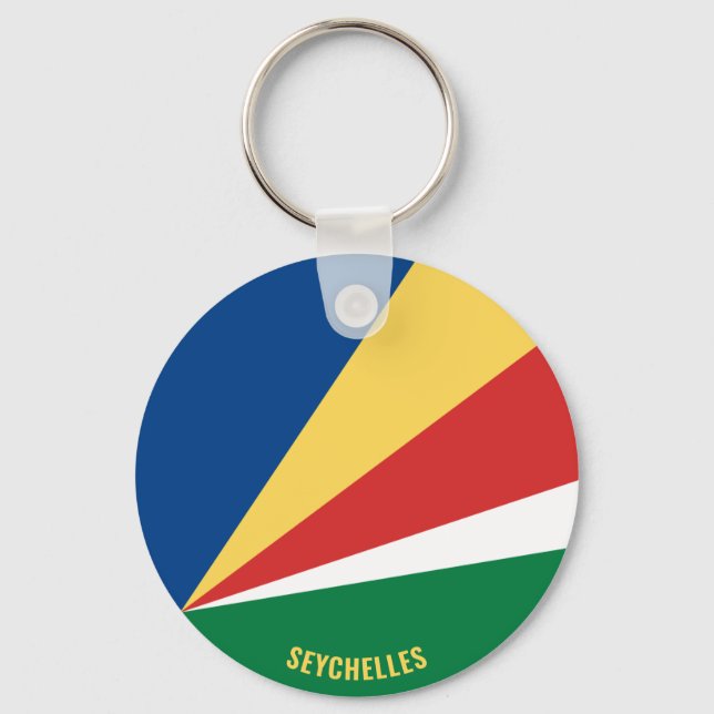 Seychelles Flag Charming Patriotic Key Ring (Front)