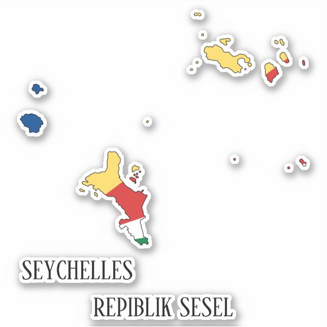 Seychelles Flag Charming Patriotic Map (Front)