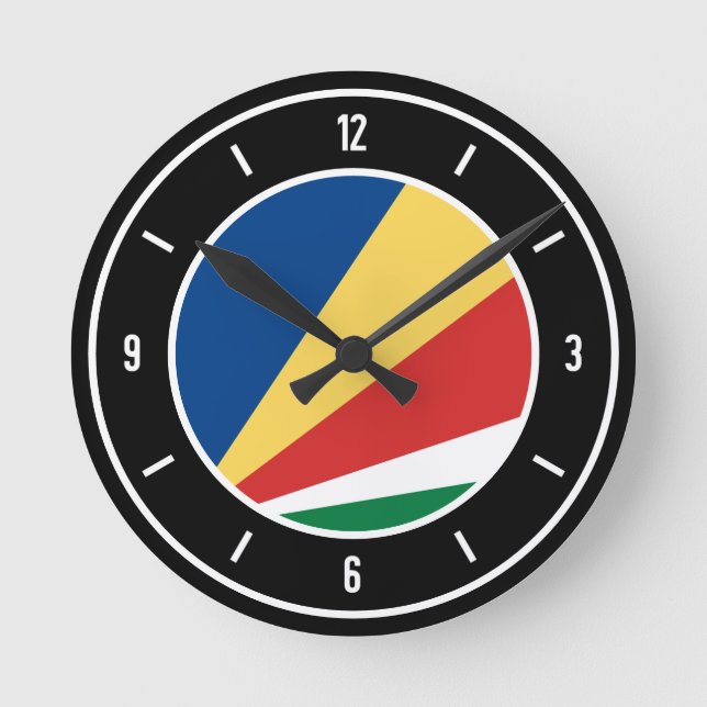 Seychelles Flag Elegant Round Clock (Front)