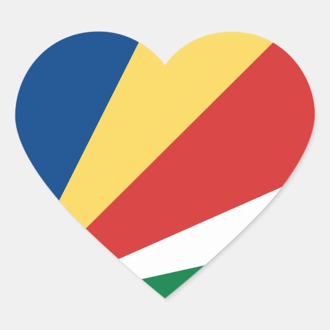 Seychelles Flag Heart Sticker (Front)