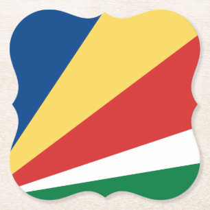 Seychelles Flag Paper Coaster