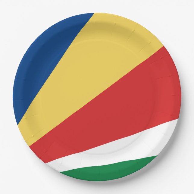 Seychelles Flag Paper Plate (Front)