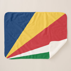 Seychelles Flag Sherpa Blanket