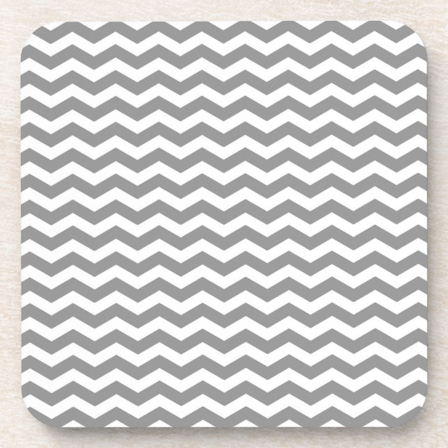 Seychelles Grey Wave Chevron Coaster (Front)