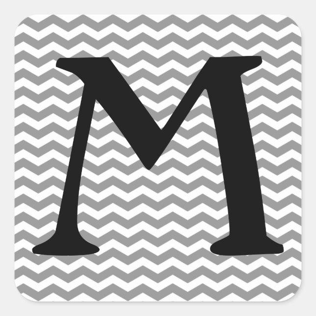 Seychelles Grey Wave Chevron Square Sticker (Front)