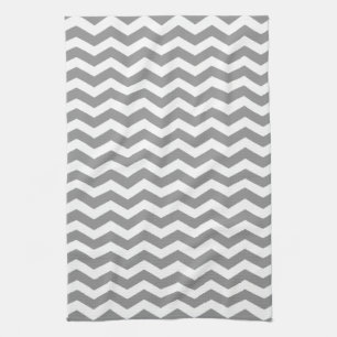 Seychelles Grey Wave Chevron Tea Towel
