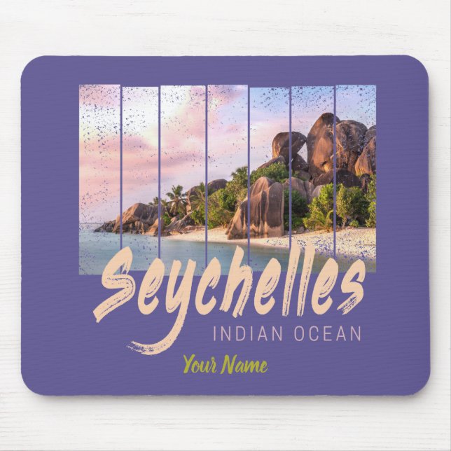 Seychelles Indian Ocean vintage sunset souvenir Mouse Pad (Front)