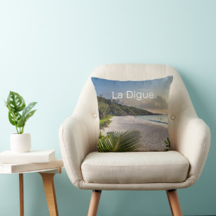 Seychelles La Digue Sunset Beach Holiday Souvenir Cushion