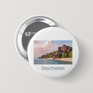 Seychelles La Digue Vintage Sunset Holiday Gift 6 Cm Round Badge