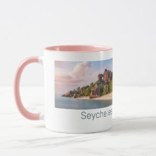 Seychelles La Digue Vintage Sunset Holiday Gift Mug