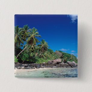 Seychelles, Mahe Island, Anse Royale Beach. 2 15 Cm Square Badge
