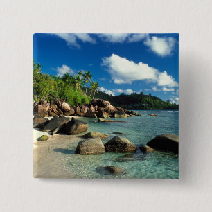 Seychelles, Mahe Island, Anse Royale Beach. 3 15 Cm Square Badge