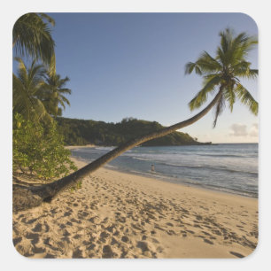 Seychelles, Mahe Island, Anse Takamaka beach, Square Sticker